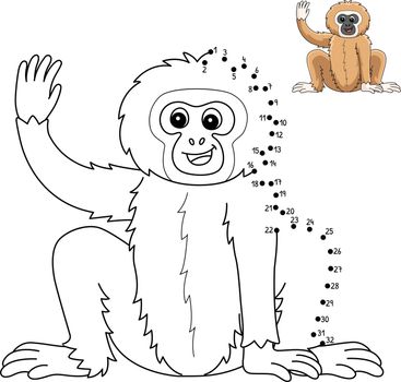 A cute and funny connect-the-dots coloring page of a Gibbon Animal. Provides hours of coloring fun for children. Color, this page is very easy. Suitable for little kids and toddlers.