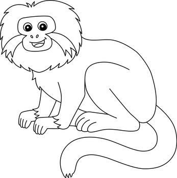 A cute and funny coloring page of a tamarin. Provides hours of coloring fun for children. To color, this page is very easy. Suitable for little kids and toddlers.