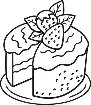 A cute and funny coloring page of a Cake and Wine. Provides hours of coloring fun for children. To color, this page is very easy. Suitable for little kids and toddlers.