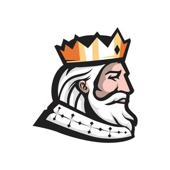 wise King Head Mascot for Sport or Esports vector illustration