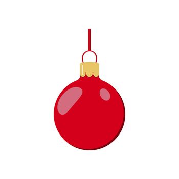 Christmas, great design for any purpose. Vector illustration of the celebration. Red Ball