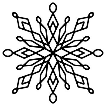 Simple Outline Snowflake Sign. Doodle Snowflake Icon. Vector illustration