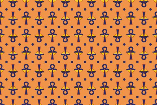 Historical Egyptian ornament tribal seamless pattern. Religious paganistic signs background. It can be used for cloth, furniture or packing. Vector illustration