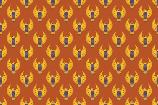Ancient Egyptian seamless pattern. Religious paganistic seamless background in hieroglyphical mural style. Egyptian gods and pharaohs pattern. Vector illustration