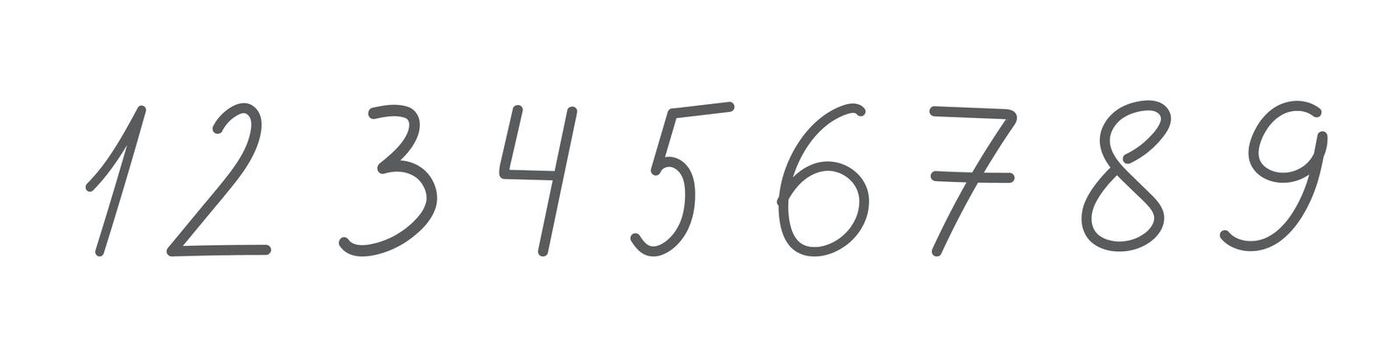set of scribble numbers. figure numeric of doodle style vector illustration isolated on white background
