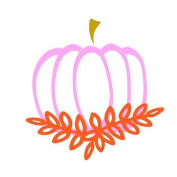 Pumpkin for fall. Thanksgiving and Halloween Elements.Pumpkin Flat Design Vegetable Icon