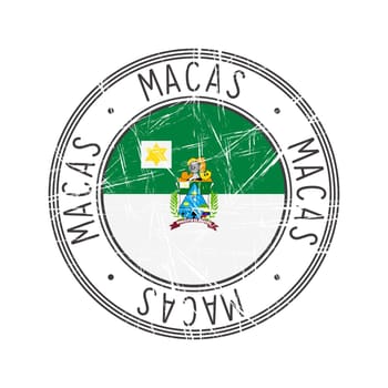 Macas city, Ecuador vector rubber stamp over white background
