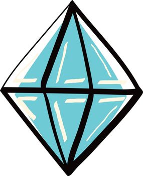 Crystal in the style of old school tattoo. Vector illustration in doodle style