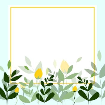 Frame Decorated With Colorful Flowers And Foliage Arranged Harmoniously.