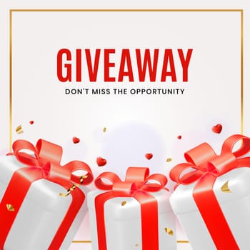 White and Red Giveaway Time Vector Illustration EPS10