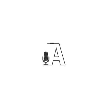 Letter A and podcast logo combination design concept