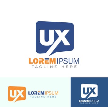A vector Illustration set of UX Monogram Initial Logo Sign