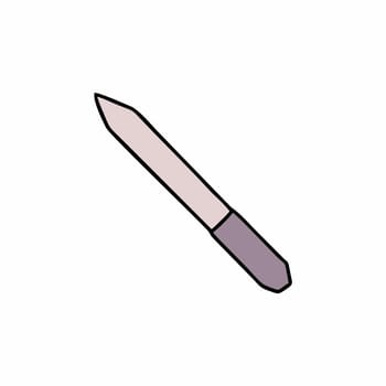Nail file in the style of doodle. Vector illustration for nail care.