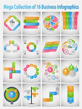 Mega collection  infographic template business concept vector illustration