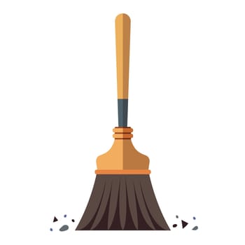 broom for cleaning garbage in the house and on the street. flat vector illustration.