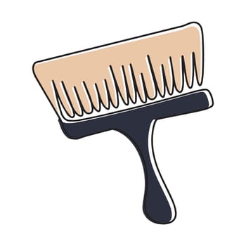 Cleaning brush icon, contour vector icon Web icon is a simple vector thin line icon. Brush with one continuous line.