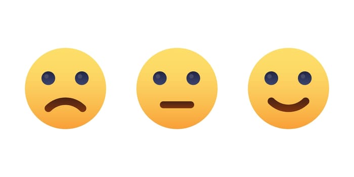 Smile face icon set. Different emotions