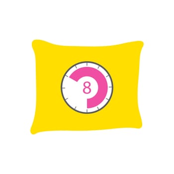 8 hours sleep color line icon. Sleeping time sign. Healthy lifestyle.