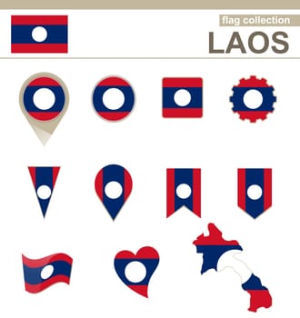 Laos Flag Collection, 12 versions