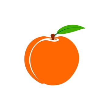 Logo peach. Symbol Vector Design Illustration. Orange peach.