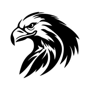 Eagle logo design. Abstract eagle head. Eagle face black emblem. Vector illustration