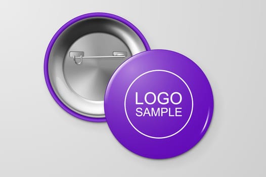 Blank button badge, front and back view. Design template. Vector EPS10 illustration.