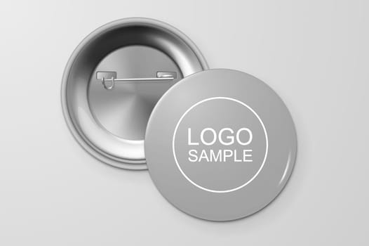 Blank button badge, front and back view. Design template. Vector EPS10 illustration.