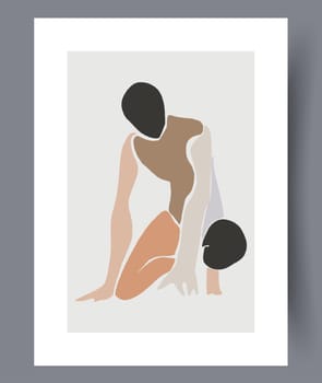 Portrait human masculinity composition wall art print. Printable minimal abstract human poster. Wall artwork for interior design. Contemporary decorative background with composition.