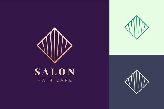 Salon logo template with simple and luxury hair shape