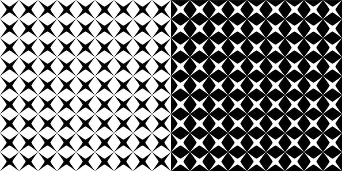 Abstract quadrangular star seamless pattern. Vector illustration.
