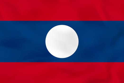 Laos waving flag. Laos national flag background texture. Vector illustration.