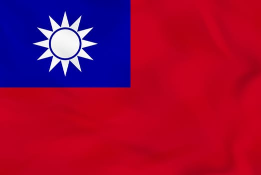 Taiwan waving flag. Taiwan national flag background texture. Vector illustration.