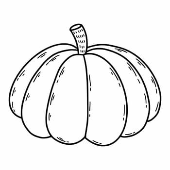 Autumn pumpkin. Doodle illustration.Postcard decor element.