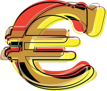 Abstract Doodle Euro Symbol Vector illustration