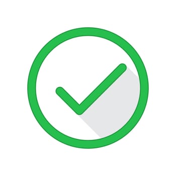 Green checkmark icon. Vector voting symbol. Approved vector icon. Vector button isolated.
