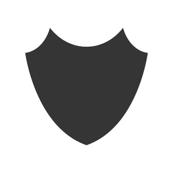 Shield icon isolated. Black vector shield icon. Shield in flat style