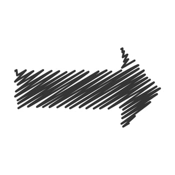 Vector arrow. Black scribble arrow icon. Abstract arrow isolated.
