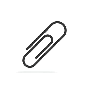 Paper clip icon isolated. Black vector paper clip icon. Flat paper clip