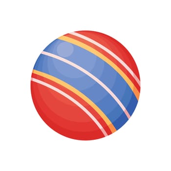 A rubber multicolored ball. A colored children s ball. A beach ball. Vector illustration isolated on a white background.