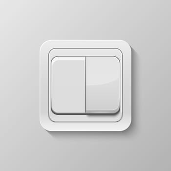 Realistic switch isolated on white. Vector EPS10 illustration.