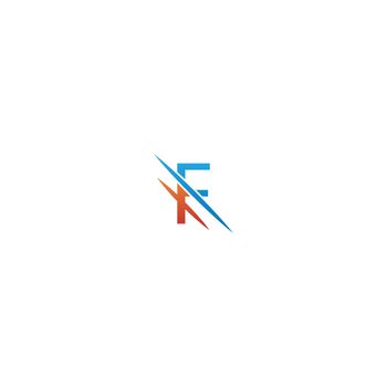 F Letter Slash Logo, Concept Letter F + icon slash