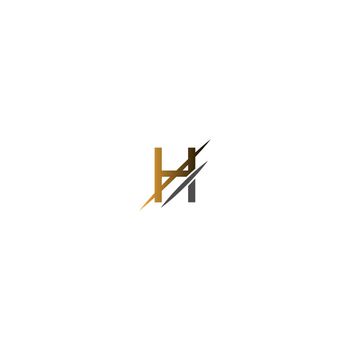 H Letter Slash Logo, Concept Letter H + icon slash