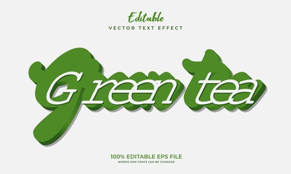 3d green editable text effect. Vector editable text effect