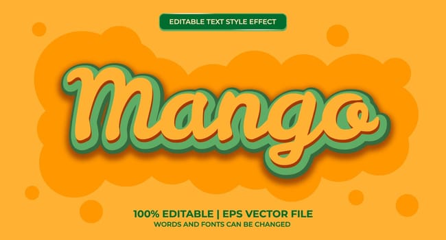 Editable text effect fruit mango style