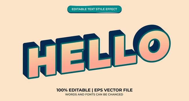 Hello editable text effect