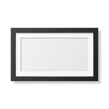 Realistic black frame isolated on white. It can be used for presentations. Vector EPS10 illustration.
