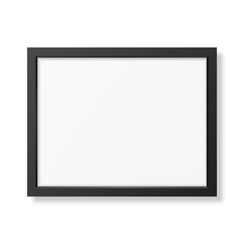 Realistic black frame A4 isolated on white. It can be used for presentations. Vector EPS10 illustration.