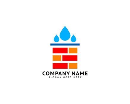 Brick waterproof logo design template