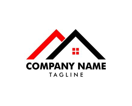 Letter M Roof House Logo Design Template
