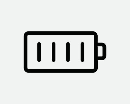 Full Battery Line Icon. Fully Charged Power Status Indicator Level Linear Sign. Electricity Capacity Symbol Vector Graphic Illustration Clipart Cricut